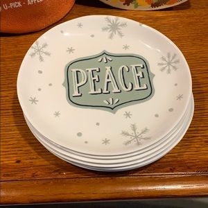 6pc White never used peace salad plates.